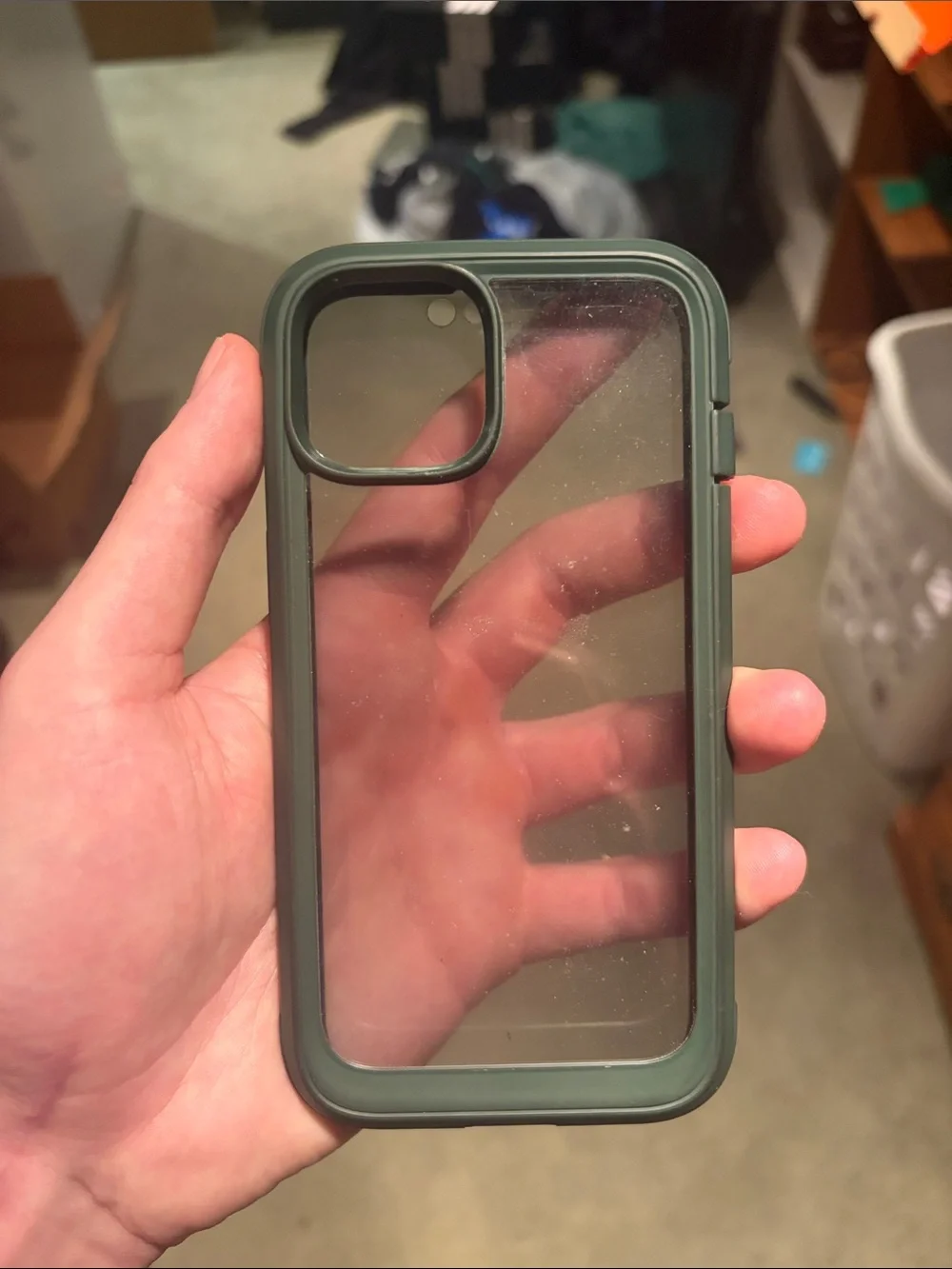 Rugged Green Full-Body iPhone 13 Case with Privacy Screen